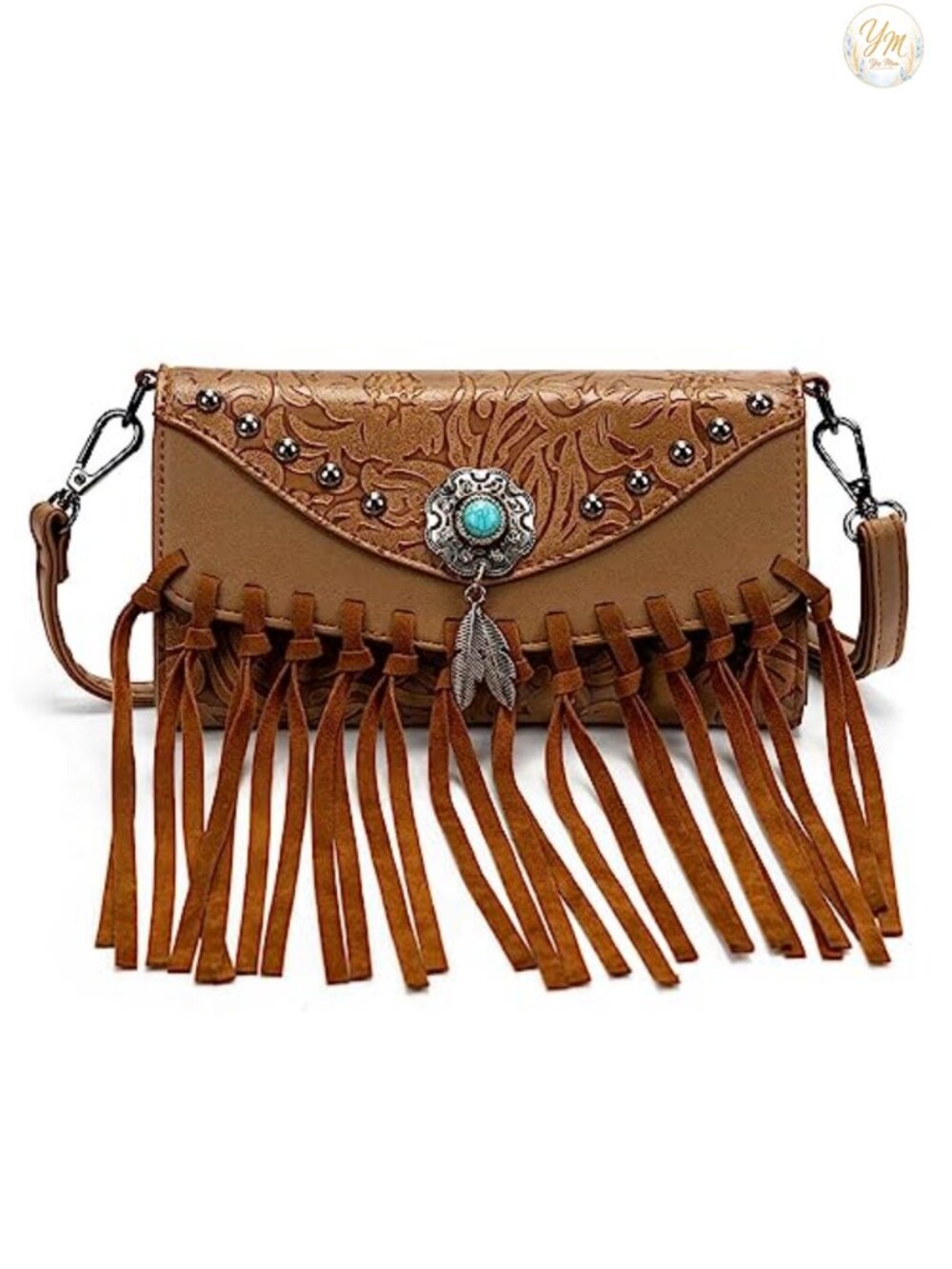 Small Crossbody Bag Vegan Leather Fringe Tassel Wristlet Wallet Western